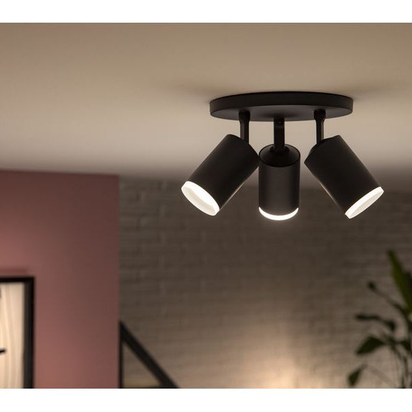 Philips Hue White & Color Ambiance Fugato 3er-Spot Schwarz