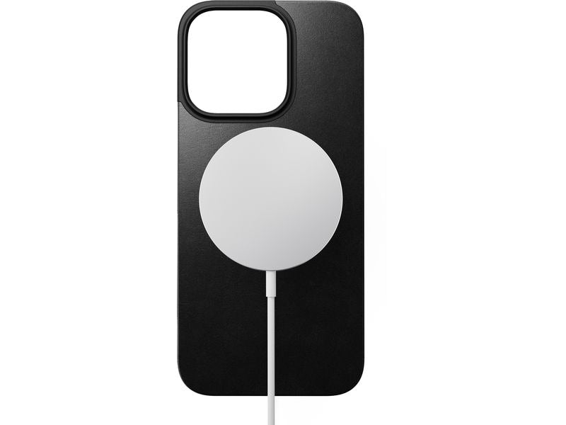 Nomad Back Cover Magnetic Leather iPhone 16 Pro Schwarz