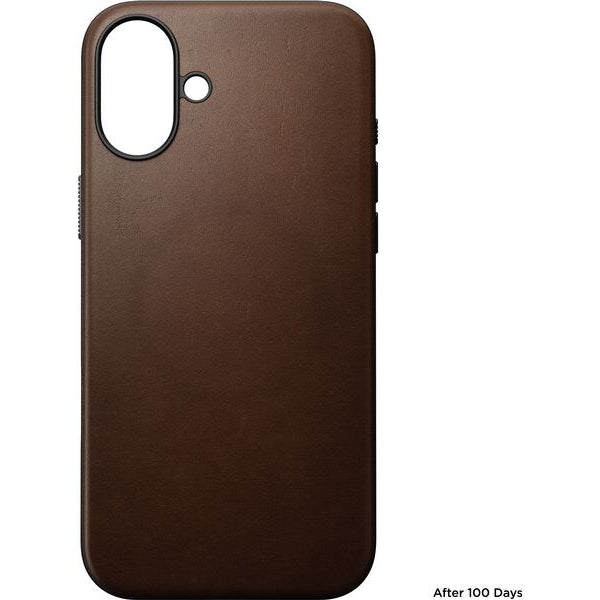 Nomad Back Cover Modern Leather iPhone 16 Plus Braun