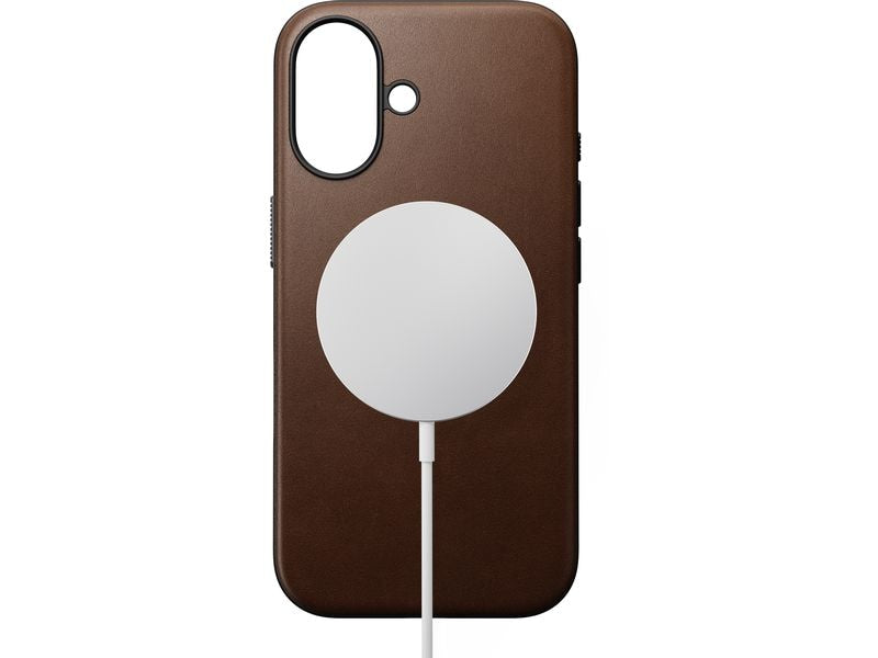 Nomad Back Cover Modern Leather iPhone 16 Braun