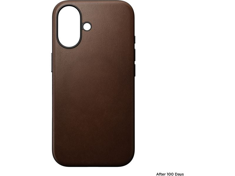 Nomad Back Cover Modern Leather iPhone 16 Braun
