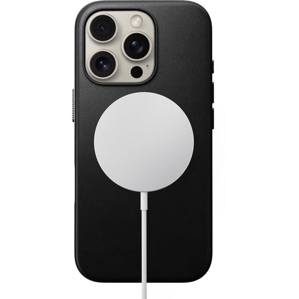 Nomad Back Cover Traditional Leather iPhone 16 Pro Schwarz