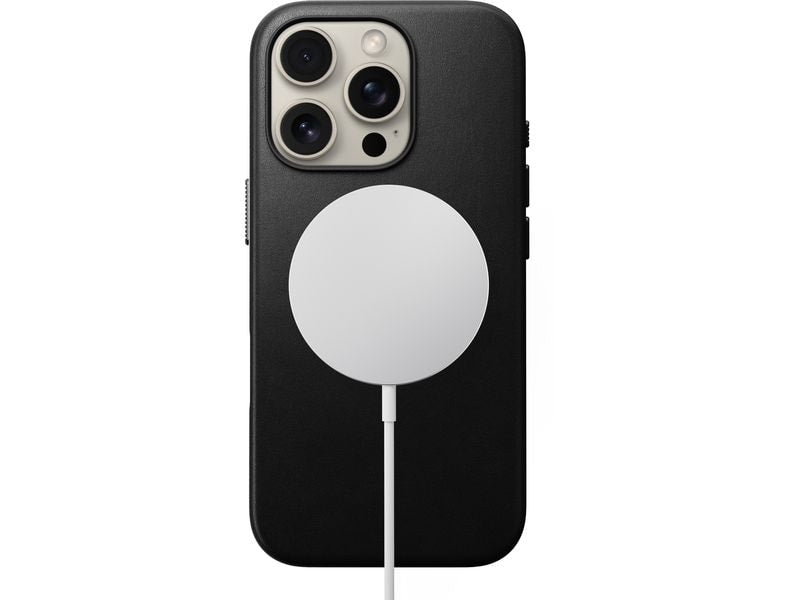 Nomad Back Cover Traditional Leather iPhone 16 Pro Schwarz