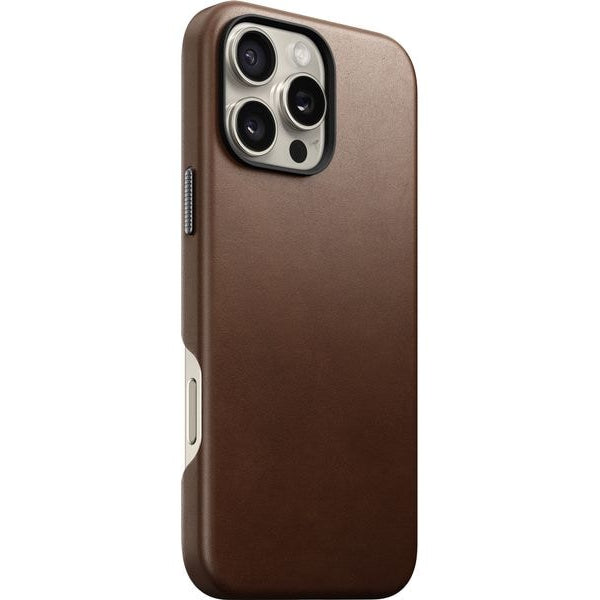 Nomad Back Cover Traditional Leather iPhone 16 Pro Max Rostbraun