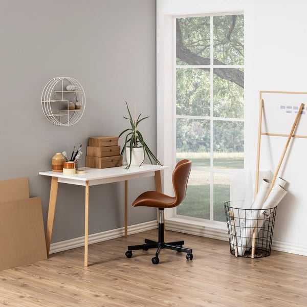 AC Design Bürostuhl Batilda, mit Polsterrücken, Cognac