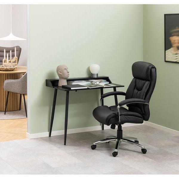 AC Design Bürostuhl Benson, mit Polsterrücken und Armlehnen, Schwarz