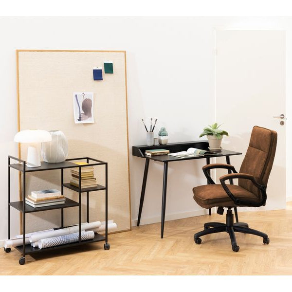 AC Design Bürostuhl Brad, mit Armlehnen und Bremsrollen, Camel