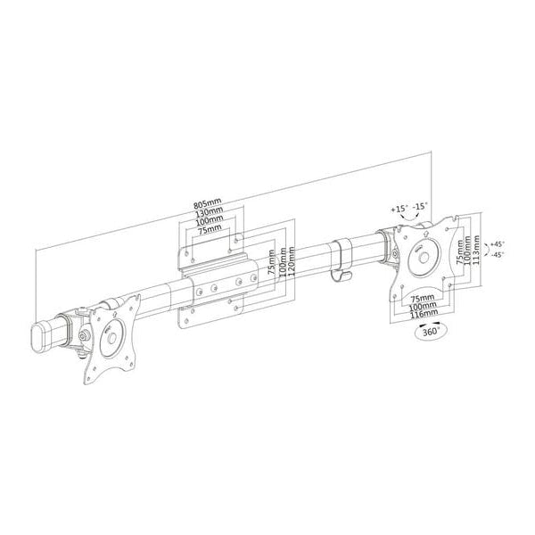 PureMounts PM-OFFICE-AD Adapter bis 10 kg – Schwarz