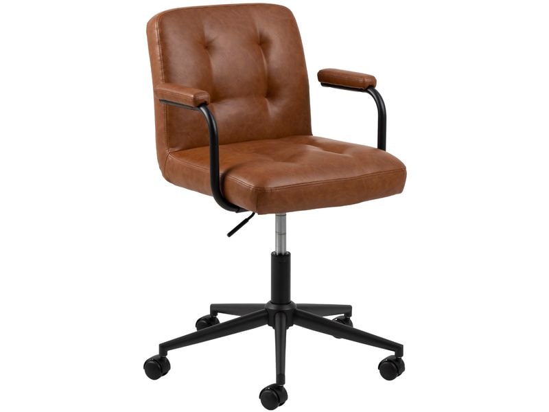 AC Design Bürostuhl Cosmo, mit Polsterrücken und Armlehnen, Cognac