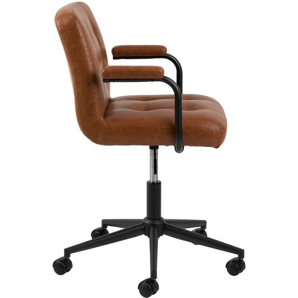 AC Design Bürostuhl Cosmo, mit Polsterrücken und Armlehnen, Cognac