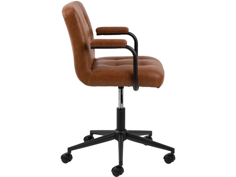 AC Design Bürostuhl Cosmo, mit Polsterrücken und Armlehnen, Cognac