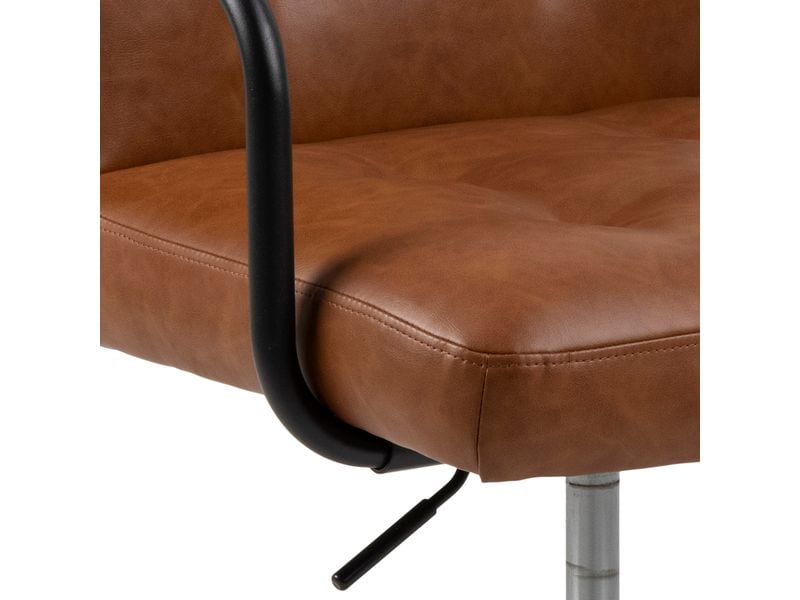 AC Design Bürostuhl Cosmo, mit Polsterrücken und Armlehnen, Cognac