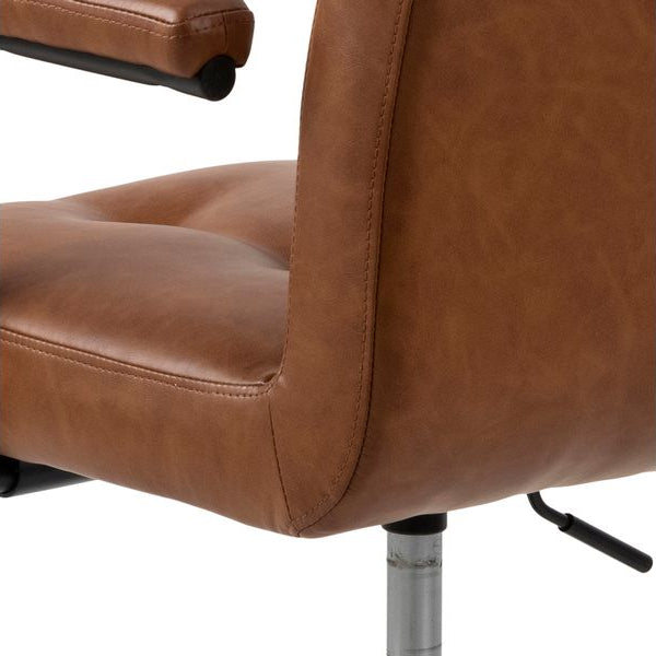 AC Design Bürostuhl Cosmo, mit Polsterrücken und Armlehnen, Cognac