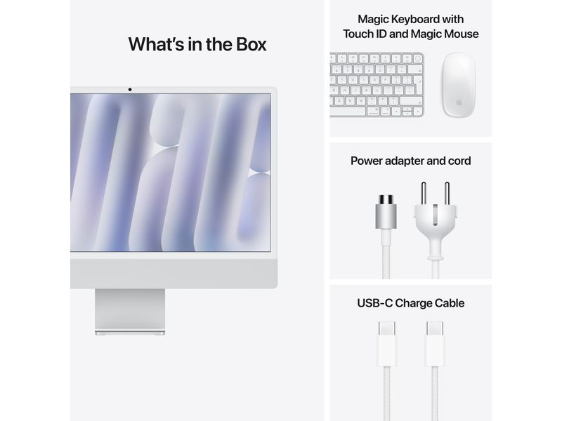 Apple iMac 24" M4 10C GPU / 256 GB / 16 GB Silber