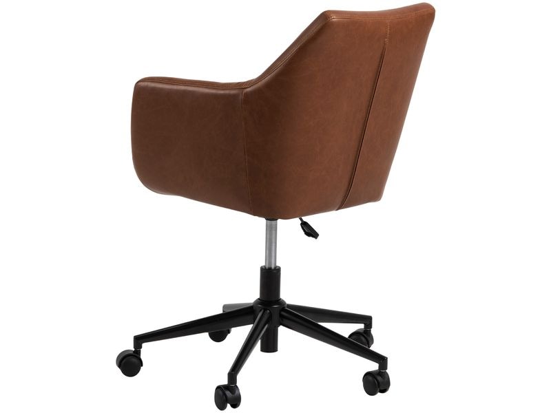 AC Design Bürostuhl Nora, mit Polsterrücken und Armlehnen, Cognac