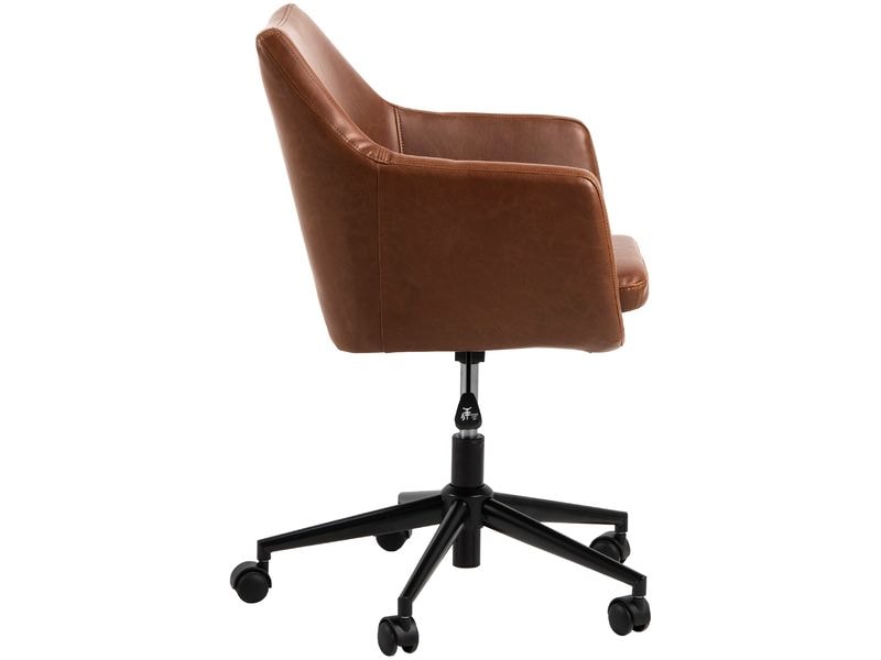 AC Design Bürostuhl Nora, mit Polsterrücken und Armlehnen, Cognac