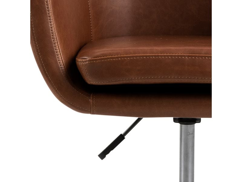 AC Design Bürostuhl Nora, mit Polsterrücken und Armlehnen, Cognac
