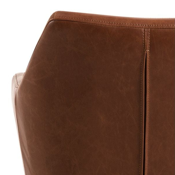 AC Design Bürostuhl Nora, mit Polsterrücken und Armlehnen, Cognac