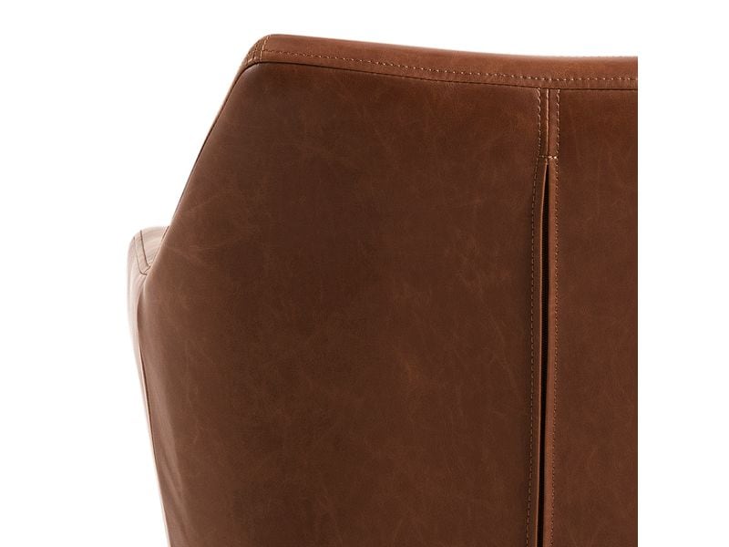 AC Design Bürostuhl Nora, mit Polsterrücken und Armlehnen, Cognac