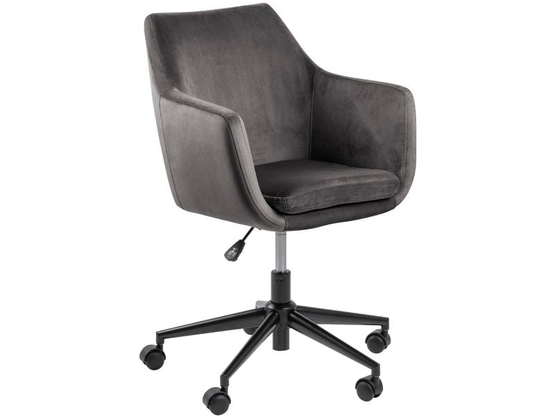 AC Design Bürostuhl Nora, mit Polsterrücken und Armlehnen, Dunkelgrau