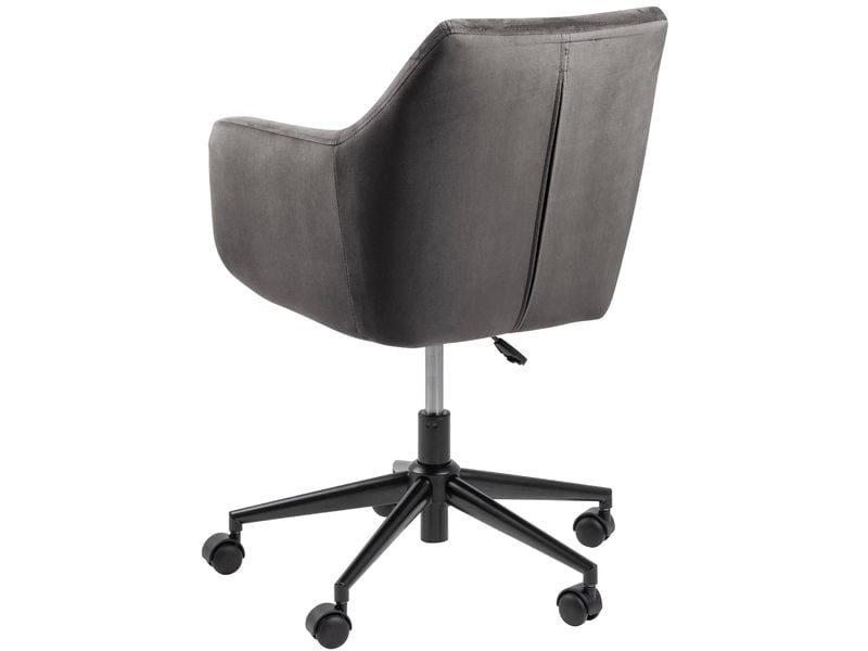 AC Design Bürostuhl Nora, mit Polsterrücken und Armlehnen, Dunkelgrau