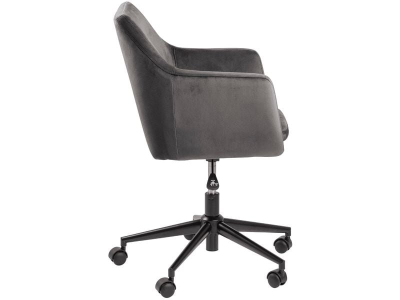 AC Design Bürostuhl Nora, mit Polsterrücken und Armlehnen, Dunkelgrau
