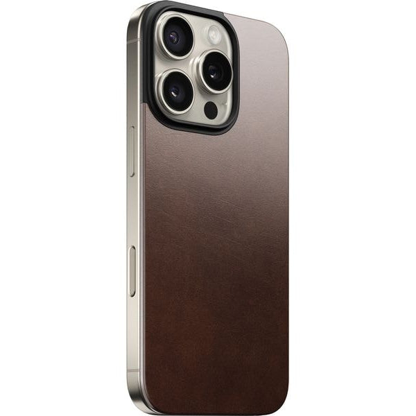 Nomad Back Cover Magnetic Leather iPhone 16 Pro Rostbraun