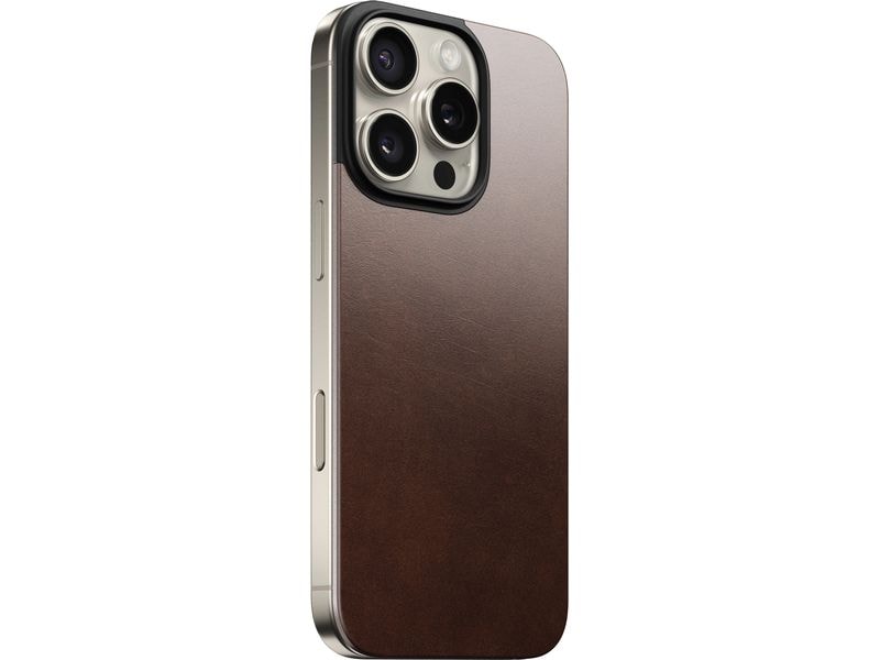 Nomad Back Cover Magnetic Leather iPhone 16 Pro Rostbraun