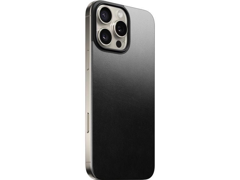 Nomad Back Cover Magnetic Leather iPhone 16 Pro Max Schwarz