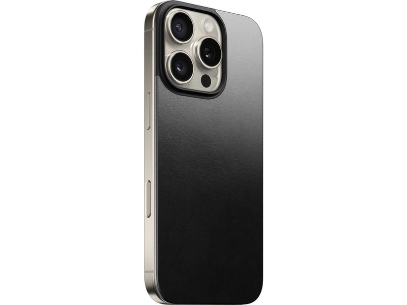 Nomad Back Cover Magnetic Leather iPhone 16 Pro Schwarz