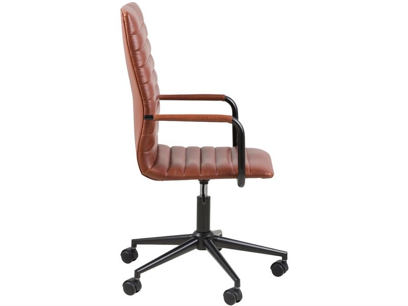 AC Design Bürostuhl Winslow, mit Polsterrücken und Armlehnen, Cognac