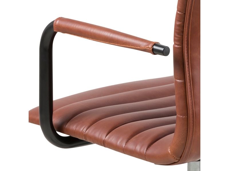 AC Design Bürostuhl Winslow, mit Polsterrücken und Armlehnen, Cognac