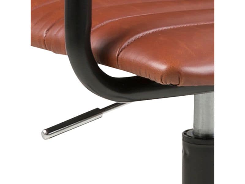 AC Design Bürostuhl Winslow, mit Polsterrücken und Armlehnen, Cognac