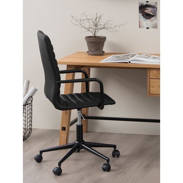 AC Design Bürostuhl Winslow, mit Polsterrücken und Armlehnen, Schwarz