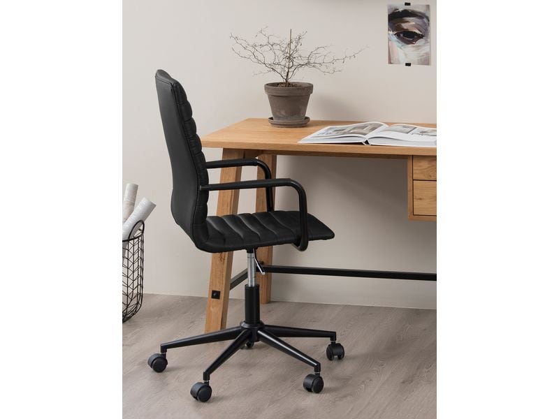 AC Design Bürostuhl Winslow, mit Polsterrücken und Armlehnen, Schwarz