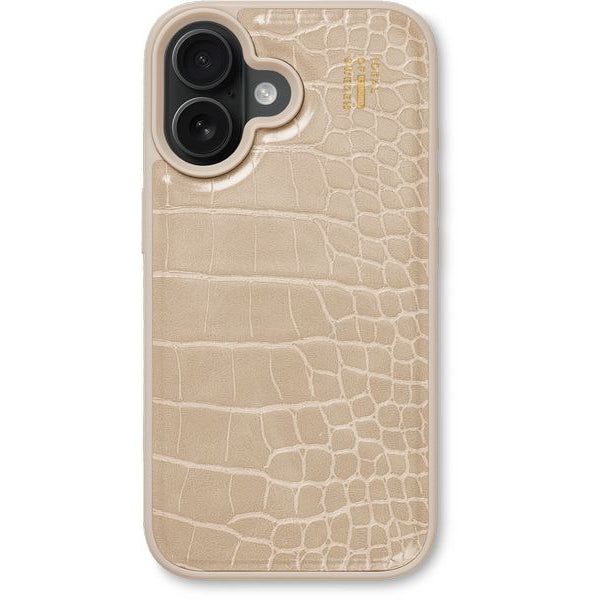 Ideal of Sweden Back Cover Croco iPhone 16 Beige