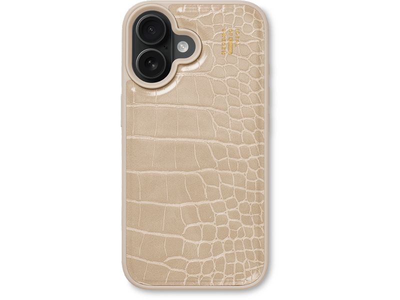 Ideal of Sweden Back Cover Croco iPhone 16 Beige