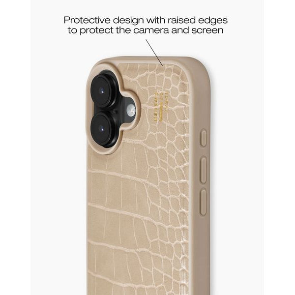 Ideal of Sweden Back Cover Croco iPhone 16 Beige