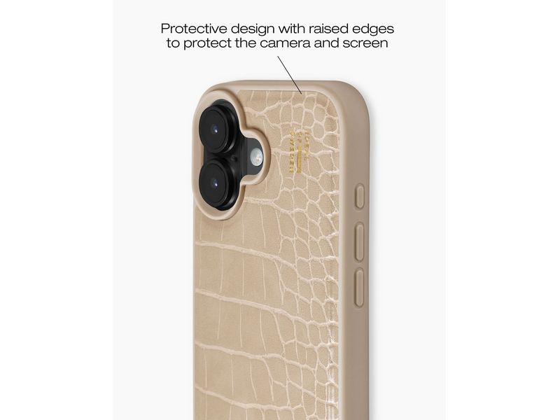 Ideal of Sweden Back Cover Croco iPhone 16 Beige