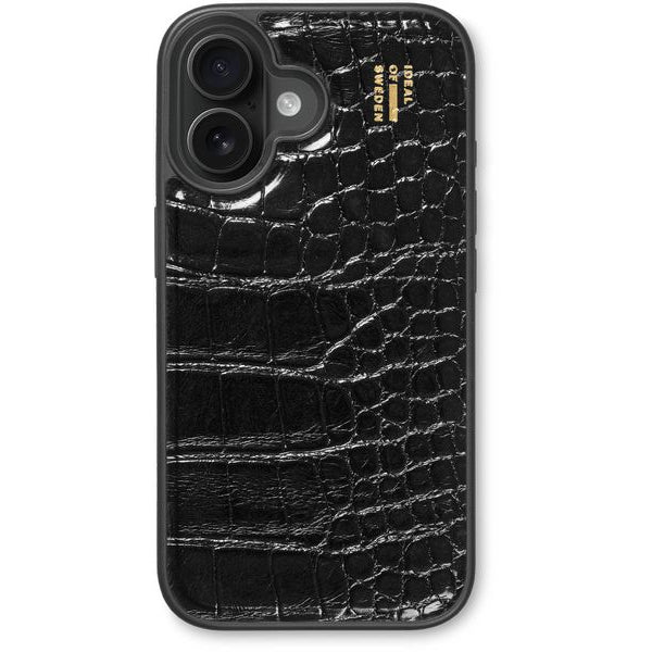 Ideal of Sweden Back Cover Croco iPhone 16 Schwarz