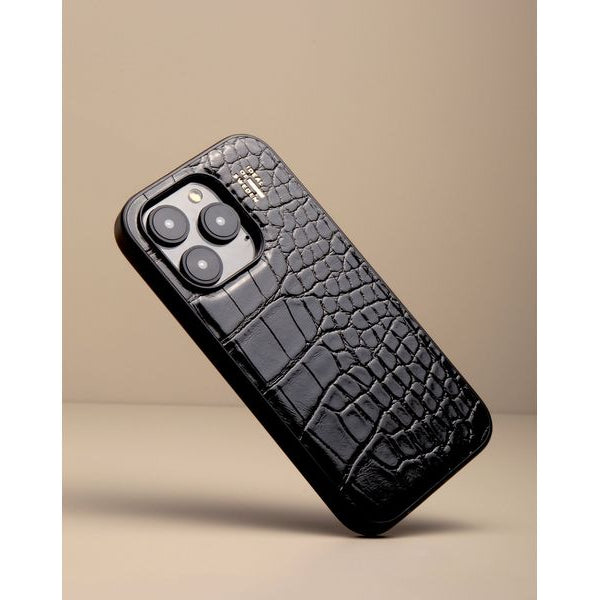 Ideal of Sweden Back Cover Croco iPhone 16 Pro Schwarz