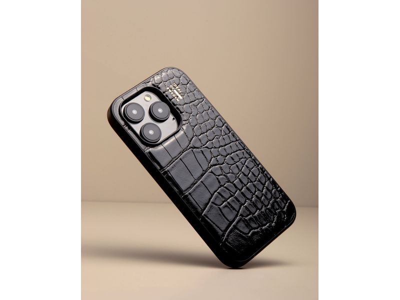 Ideal of Sweden Back Cover Croco iPhone 16 Pro Max Schwarz
