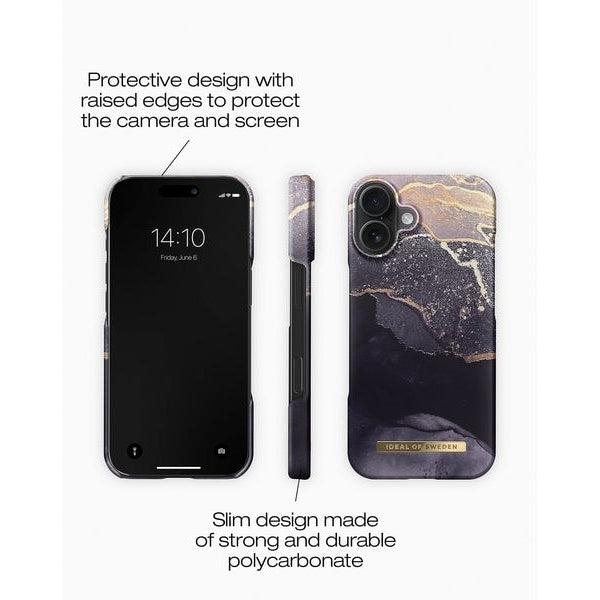 Ideal of Sweden Back Cover iPhone 16 Plus Golden Twilight Marble