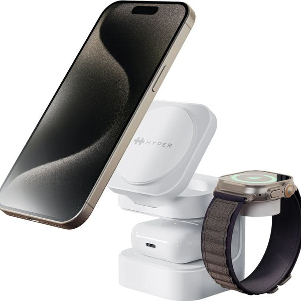 HYPER Wireless Charger Qi2 3-in-1, Weiss