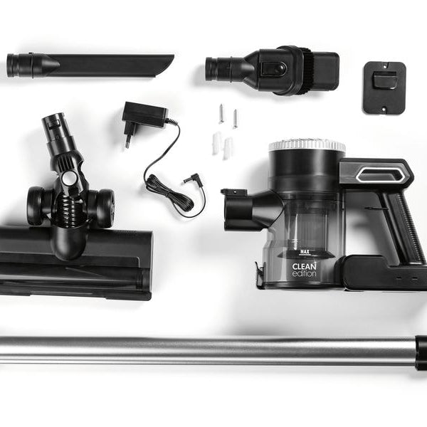 CLEANmaxx Akku-Hand- und Stielsauger Clean Edition Schwarz/Silber