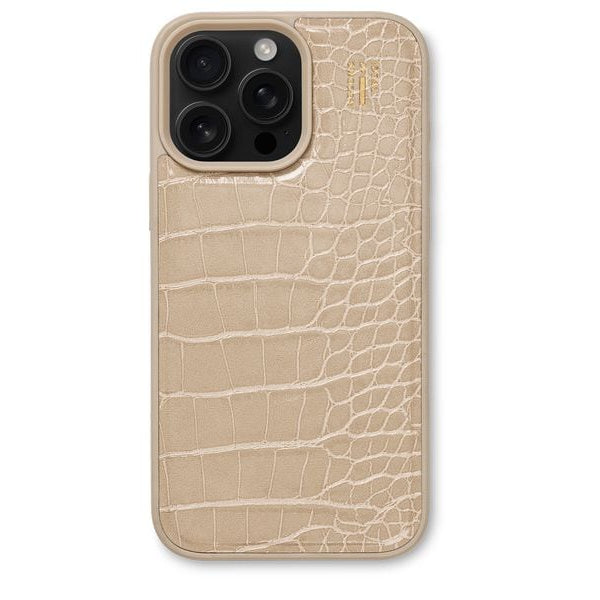 Ideal of Sweden Back Cover Croco iPhone 16 Pro Beige