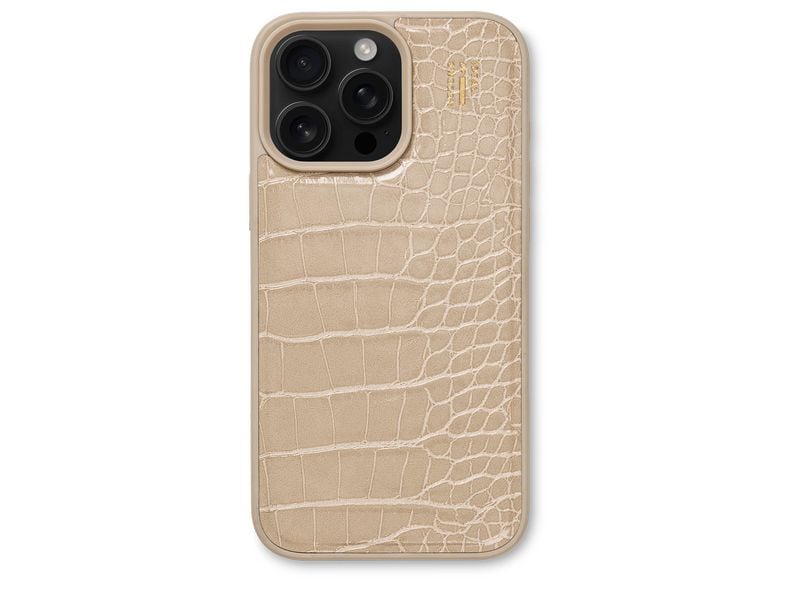 Ideal of Sweden Back Cover Croco iPhone 16 Pro Max Beige