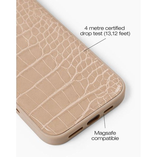 Ideal of Sweden Back Cover Croco iPhone 16 Pro Beige