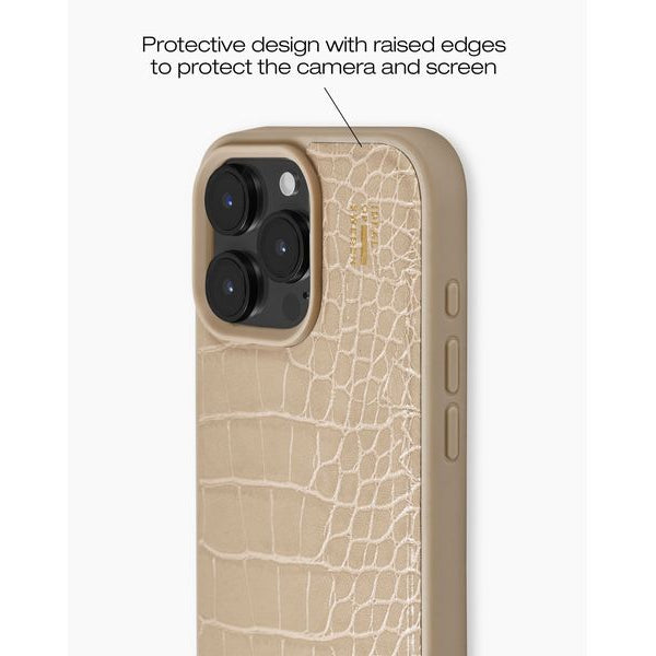 Ideal of Sweden Back Cover Croco iPhone 16 Pro Beige