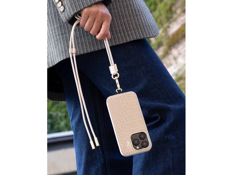 Ideal of Sweden Back Cover Croco iPhone 16 Pro Beige